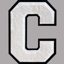 White Iron on Letter Patches 4.5” Chenille Letter Patches Large Letterman Jacket Patches Varsity Letter Patches Clothing Letter Patch C Letter Patches