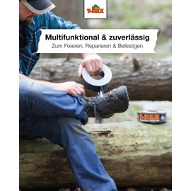 T-Rex Tape 821-01 Gewebeband – Extrem starkes Panzertape – Wasserdichtes Reparaturband für innen & außen – Klebeband zum Reparieren & Befestigen – 48mm x 9,1m, Grau