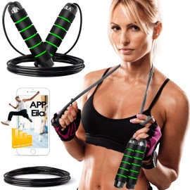 Skipping Rope Fitness Skipping Rope with Rope Replacement Part for Crossfit Men and Women, Skipping Rope for Jumping and Training at Home, Skipping Rope and Crossfit, for Men and Gymnastics at Home (Green)
