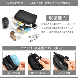 Wasenn Pass Case, Coin Purse, Men's Small Coin Purse with Card Holder, Neck Strap, Coin Purse for Children, Commuter Holder, Coin Purse with Card Holder, Slim Wallet, High School Boys, Outdoor, Neck