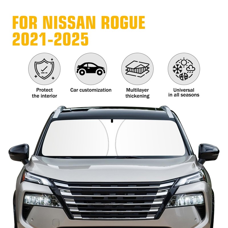 Windshield Sun Shade for Nissan Rogue 2021-2025 Foldable Sun Visor