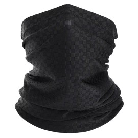 Unbranded Neck Gaiter Bandana Face Mask Sun Cooling Scarf Gator Cover Head for Men Women - Black