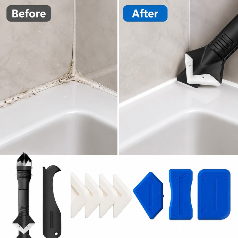 9-Piece Caulking Tool Kit for Seam Repair – Silicone Scrapers