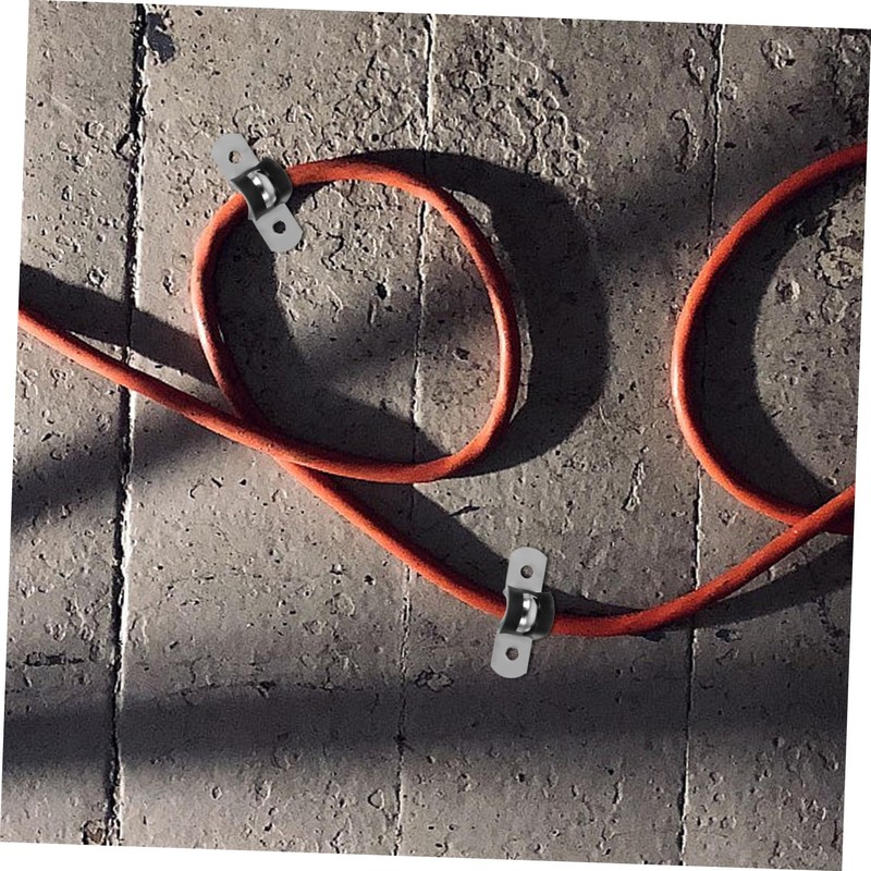 Operitacx 20 Pcs Stainless Steel Cable Strap Clamps with Rubber