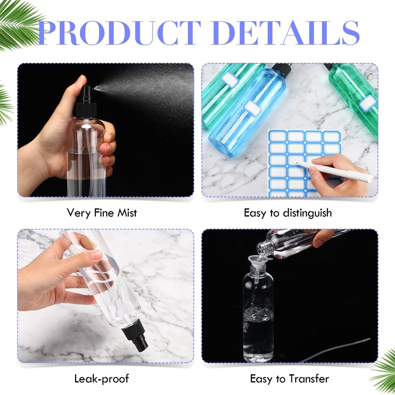 32 Pcs 8 oz Spray Bottles Fine Mist Empty Clear