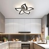 Goeco Modern Ceiling Light, Dimmable Black 5-Petals Flower Flush Mount