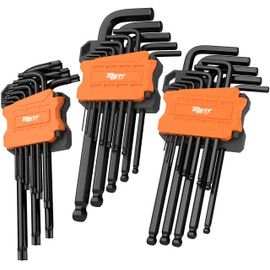 Mutt Tools 35pc Long Allen Wrench Set and Star Key Set – Includes Star, Metric and Standard SAE – Long Arm Ball End Hex Key and Security Torx