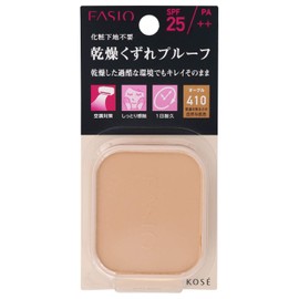 FASIO Powerful Stay Moist Foundation 410, Ochre, Natural Skin Tone with Normal Brightness, 0.4 oz (10 g)