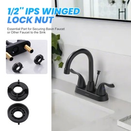 Mounting Lock Nut for Basin Faucet: 1/2" IPS Durable Easy Installtion Winged Locknuts Replacement Parts, Mounting Accessories for Bathroom Kitchen Faucet 8PCS