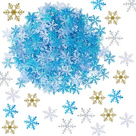 1200 Pieces Snowflake Confetti Christmas Decorative Confetti Snowflakes Decoration Sequins Table Confetti Decoration Table Decoration for Christmas Winter Decoration Wedding Birthday