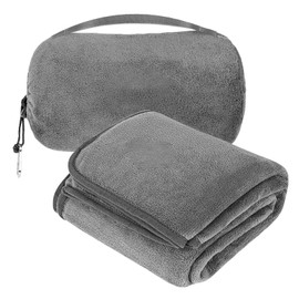Travel Blanket Pillow 2 in 1, Travel Blanket and Pillow in One, Travel Pillow Aeroplane, Travel Blanket for Men & Women, Soft Flannel, Plane Throw Blankets, for Aeroplane & Car, Camping, Offices