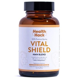 Health Hack Vital Shield NMN Blend  Mejora Tus Defensas de Forma Natural  NMN, Vitamina C, Quercetina, Zinc, Vitaminas B6, B9, B12 y D3...            