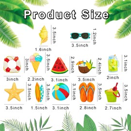12 Styles Summer Tree Decorations, Hanging Wooden Ornaments, Hawaiian Luau Beach Party Supplies, Watermelon Surfboard Slippers Coconut Tree Home Gifts -1