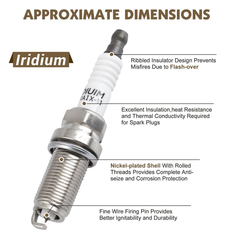 Pindex 6 Pack UF487 Ignition Coils and Iridium Spark Plugs