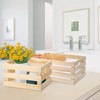 Youeon Set of 3 Rustic Wooden Nesting Crates with Handles,