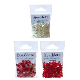 Buttons Galore Sparkletz HEARTS Sparkling Sequin Jewels Embellishment Mix
