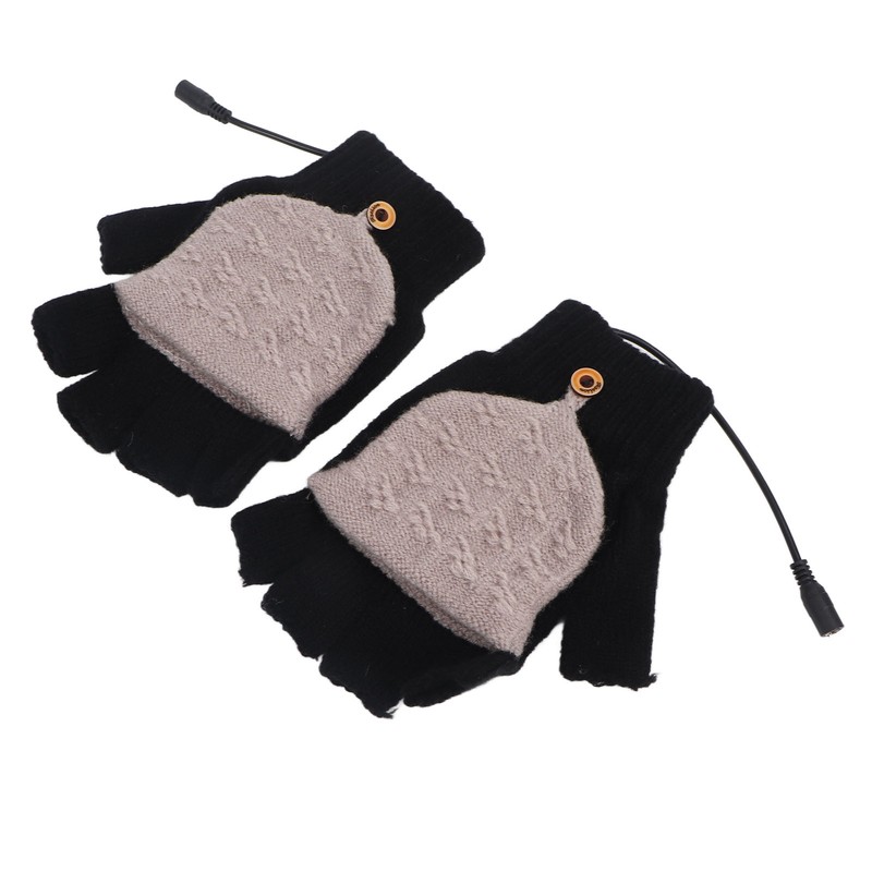 Heated Gloves Fingerless Full Finger Adjustable 3 Gear Black Hand