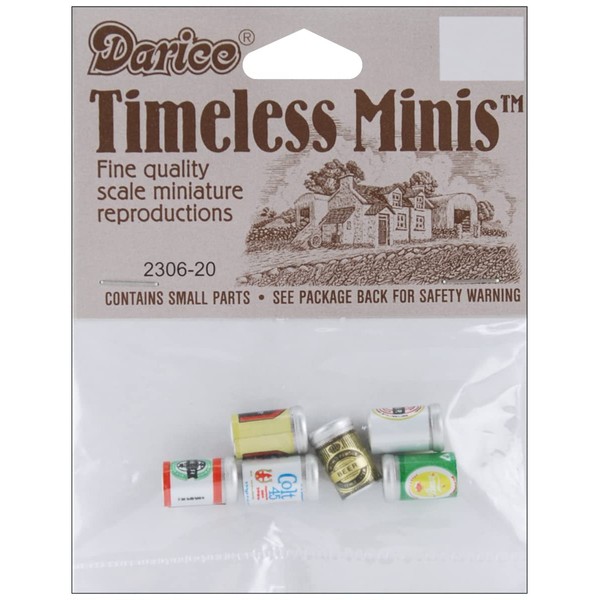 Darice, 6 Piece, Timeless Miniature Assorted Beer Cans