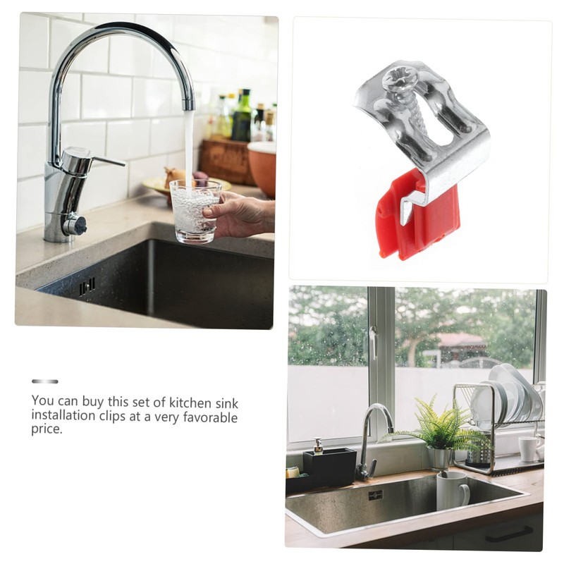 TEHAUX Sink Strainer Kitchen Sink Fixing Clamp Easy to Install