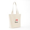 CafePress I LOVE Llamas Tote Bag Reusable Natural Beige Canvas