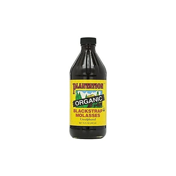 Plantation Blackstrap Molasses, Organic, 15 oz (Pack of 6)