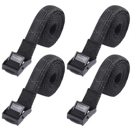 Ayaport Lashing Straps with Buckles (Add Stretch Part - Designed for Tighter) Adjustable Cam Buckle Tie Down Cinch Strap for Packing Black 4 Pack