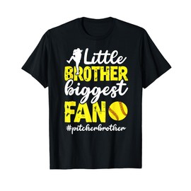 Little Brother Softball Pitcher Brother Softball Pitcher Bro T-Shirt