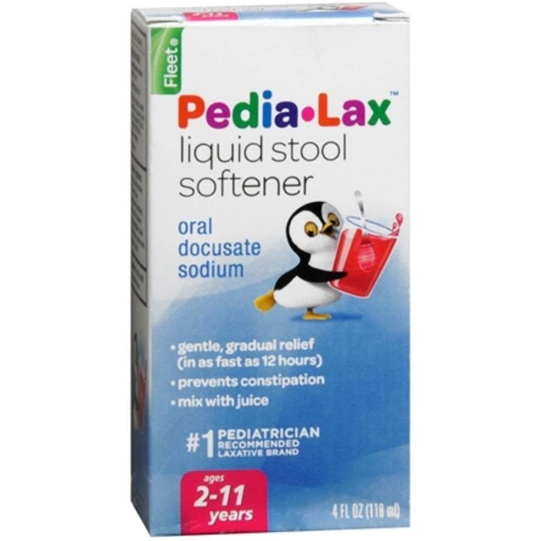 Fleet Pedia-Lax Liquid Stool Softener - 4 oz, Pack of 2