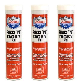 Lucas Oil 10005-30, Red 'N' Tacky Grease, Lithium Complex Grease, 14 Oz. (Qty 3)