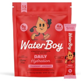 Waterboy Daily Hydration Electrolyte Powder – 15 Stick Packs x 2 (Strawberry L)