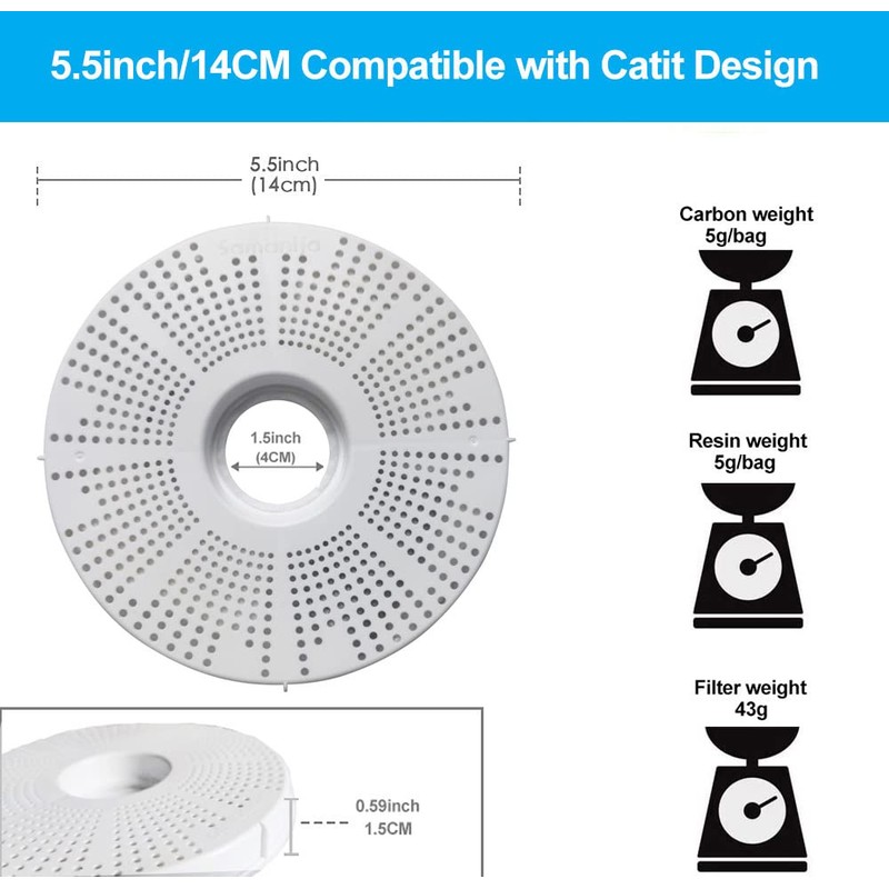 SAMANIJA 6-Pack filters, Compatible With Catit Water Fountain For Catit