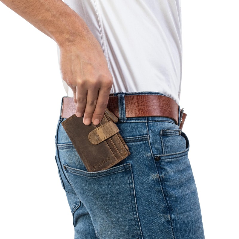 STILORD Beckett' Mini Wallet for Men Leather RFID and NFC