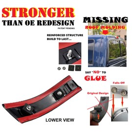 ADVANCE IGNITION Upgraded Roof Molding Compatible With Ford 99-07 F-250 F-350 F-450 F-550 Super Duty (Regular Cab & Crew Cab) Left Driver LH and Right Passenge RH EP Vermilion Set 2PCS 99-07