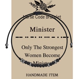 LQRI Minister Morse Code Bracelet Only The Strongest Women Become Ministers Female Ordained Minister Gift (minister)