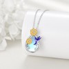 VONALA Hummingbird Moonstone Necklace 925 Sterling Silver Sunflower Pendant Necklace