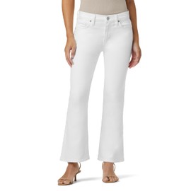 HUDSON Women's Petite Nico Mid Rise Cropped Bootcut Jean, White, 30