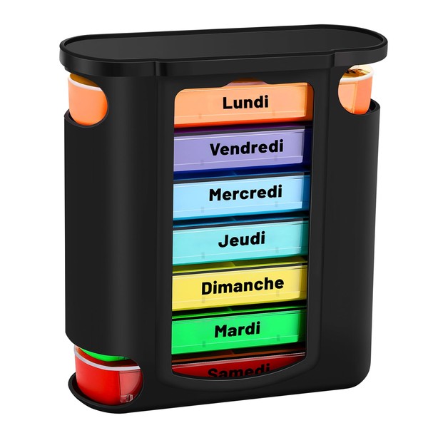 Collazoey Pill Box 7 Days, Schubladen Pillen Organizer, Reise Tablettenbox