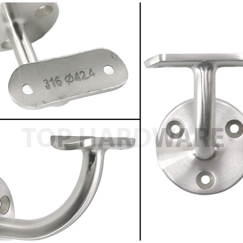 Stainless Steel 316 Grade Wall Mount Handrail Bracket for 1-5/8"