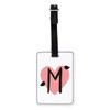 Gift Base Letter M Heart Alphabet Visual Luggage Tag with