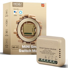 MOES WiFi Smart Relay, Work with Google Assistant & Alexa, Mini Smart Light Switch Module as Home Assistant, No Hub Required, Timer Relay 1 Gang 10A 1PC, Smart Life/Tuya App