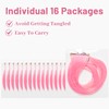 16 Pcs Pink Hair Extensions Curly Wavy Clip in Synthetic