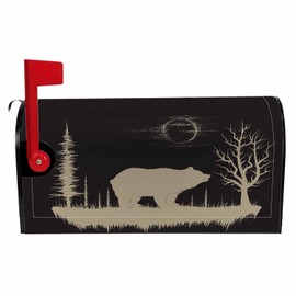 Numland Magnetic Mailbox Covers Polyester Oxford Cloth Anti-UV and Reusable Letterbox Cover 21×18 Inch,Bear Silhouette