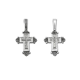 NKlaus 925 Sterling Silver Crucifix Cross Orhodox Pendant Russian 4644 Christening, Sterling Silver