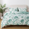 BedTreat Floral Duvet Cover Set Queen Size,3pcs Reversible Pattern-Solid Design