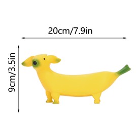 Banana Dog Sculpture Resin Funny Lovely Lightweight Banana Dog Art Decoration for Home Desktop Patio Garden Yard Office Outdoor Decorations L 20x9cm 7.9x3.5in (Large)