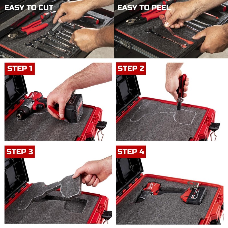 Tool Box Foam 3Pack 24x24x2 inch, Foam Inserts for Cases,