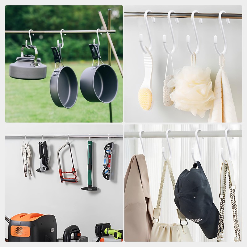 Tingheng Vinyl Coated S Hooks for Hanging 4 Inch White