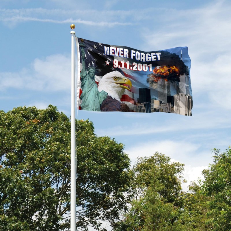 911 Never Forget Flag 3x5 Foot Outdoor Commemoration 9/11 Patriotic