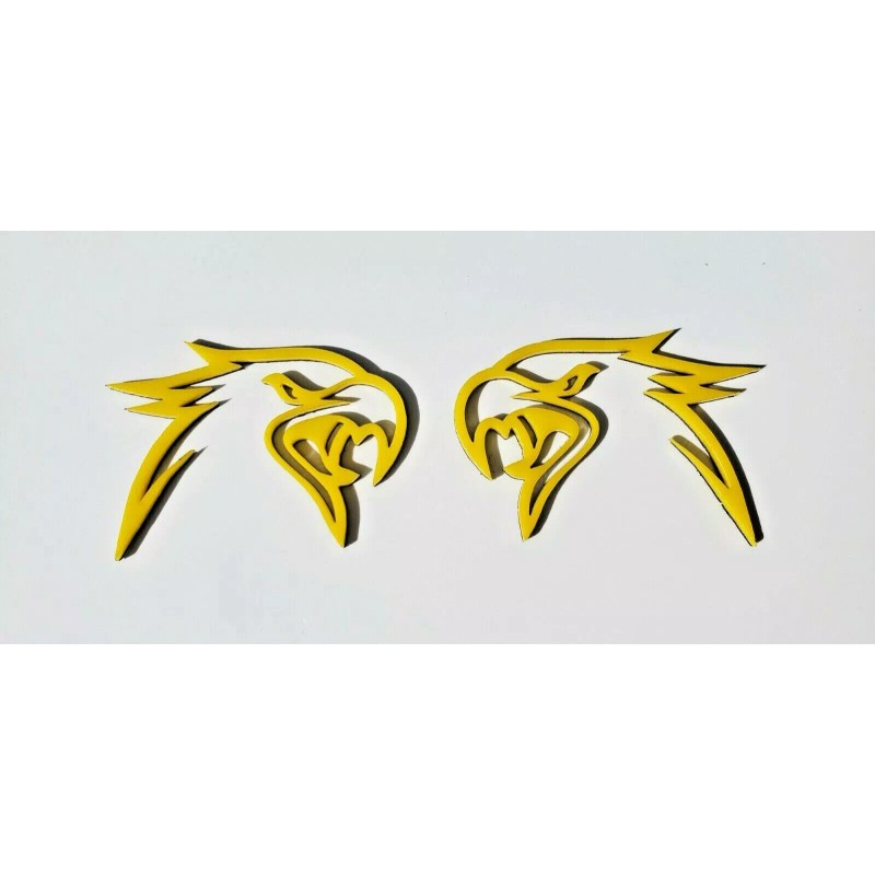 FMS Gear 2 Yellow HellHawk Emblems fits Jeep Trackhawk SRT