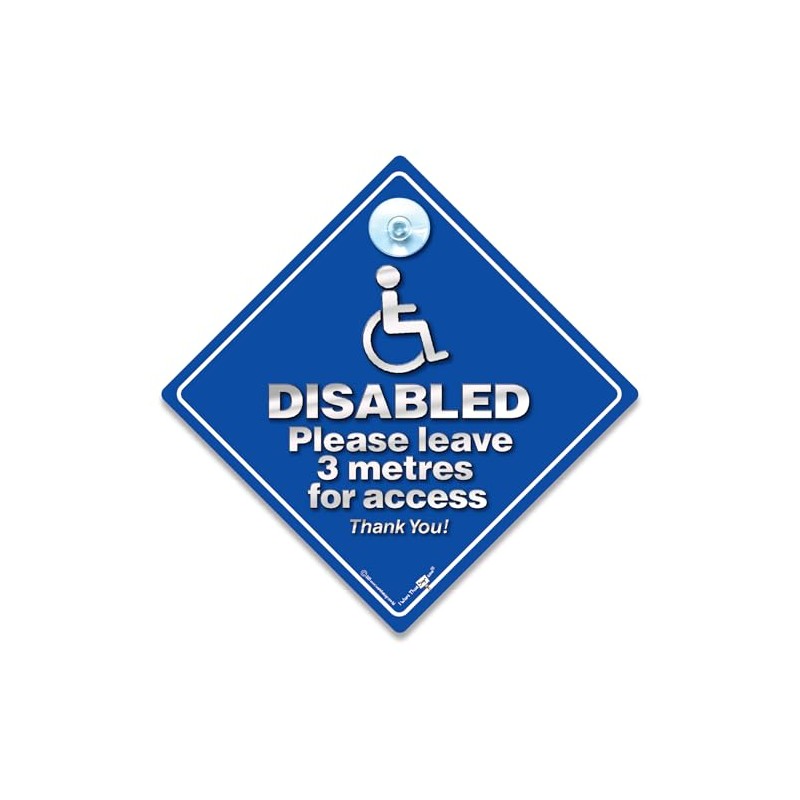 DISABLED Please leave 3 Metres for Access Car Sign, Disability